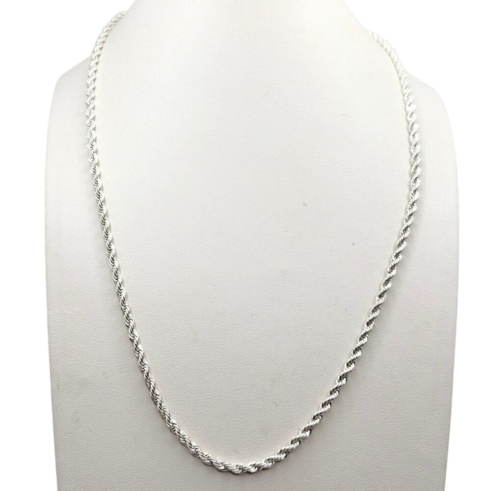 Silver Plated Twisted Chain 22"